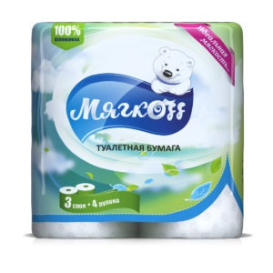 Калуга — Туалетная бумага  «Мягкоff» белая оптом.
