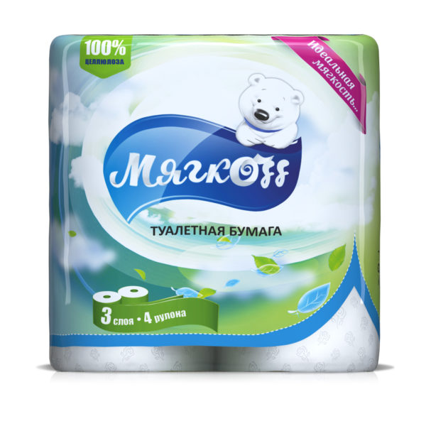 Калуга — Туалетная бумага  «Мягкоff» белая оптом.