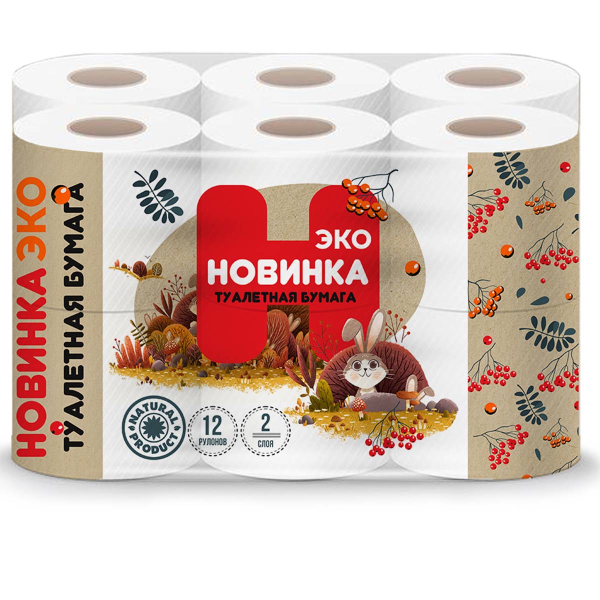 Калуга — Туалетная бумага  «Новинка ЭКО» 2 слоя белая оптом.