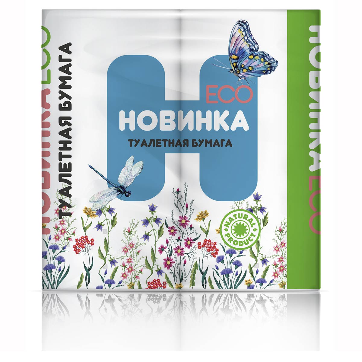 Калуга — Туалетная бумага  «Новинка ЭКО» 4Р 2 слоя белая оптом.