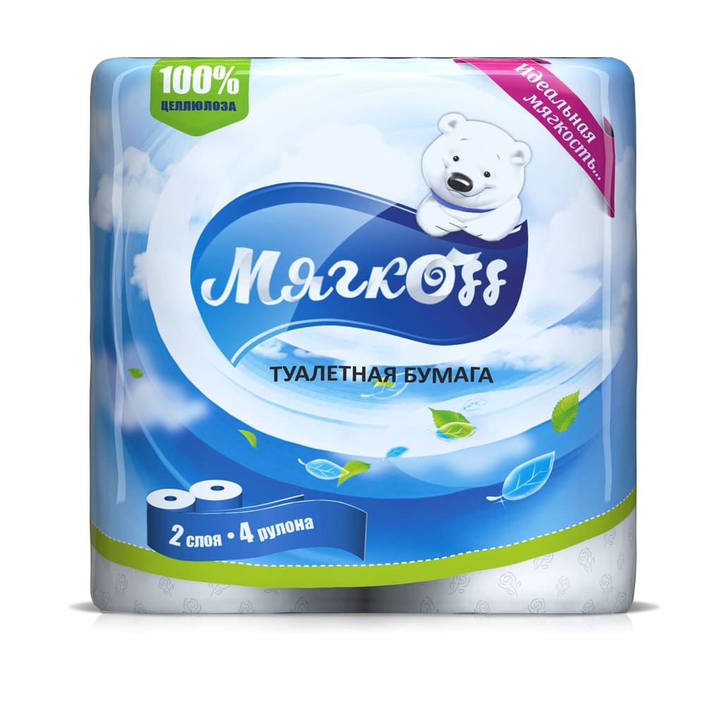 Калуга — Туалетная бумага  «Мягкоff» белая оптом.